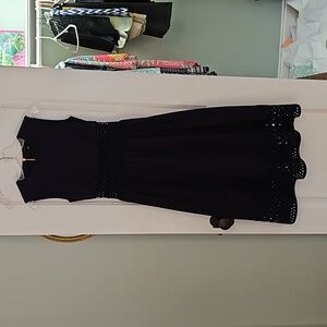 Ted Baker sleeveless aline dress with cutouts at waist and hem navy blue size 1